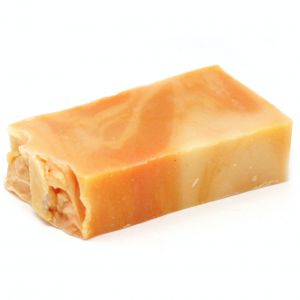 Orange olive oil soap slice