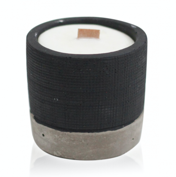 Wooden Wick Candle Pot Black