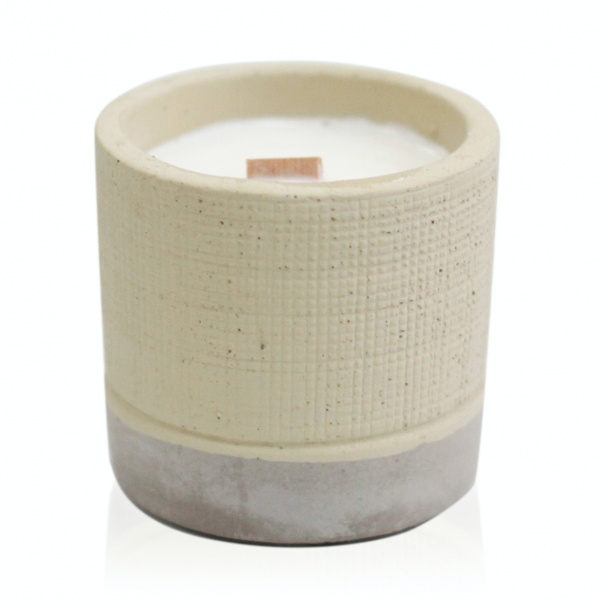 Wooden Wick Candle Pot Cream